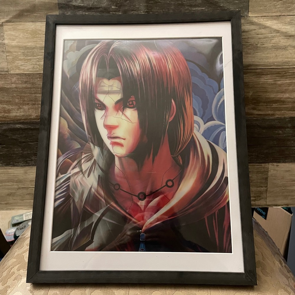 Naruto Shippuden Itachi Uchiha 3D Lenticular Framed Wall Art Anime  13x17